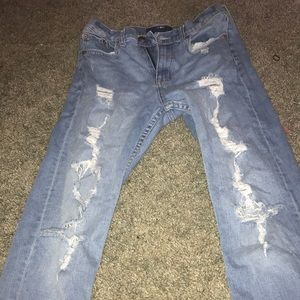 Aero lightwash skinny jeans.